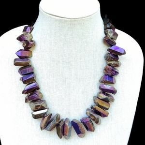 Sterling Lucas Lameth gold and purple titanium quartz necklace